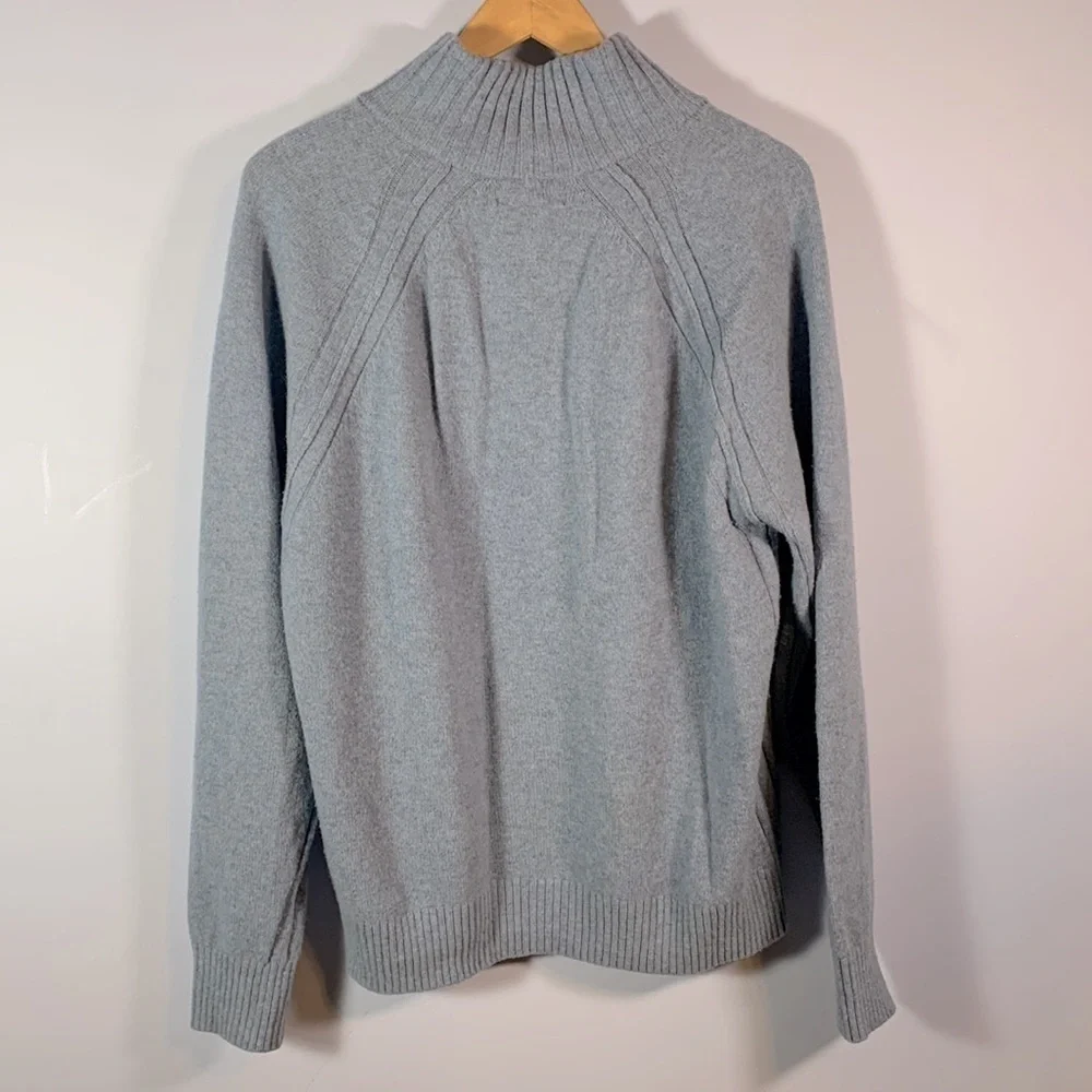 Banana republic mens size large blue wool 3/4 button up sweater Italian yarn